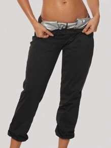 1Set Sweat Sauna Suit Silver Coated Jacket Pants Sweat Suit Gym Sporty Fitness