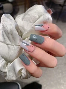 1pc New Full Nail Art Sticker, Fashion Element Pattern, Full Cover Nail Sticker, Waterproof Removable Nail Sticker, Women Nail Art, Ladies Self-Adhesive Nail Stickers, Easy To Use, Suitable For Holiday, Party, Birthday Gift - Multicolor - View 5