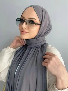 1 件女士纯色弹力头巾，适合 Abaya