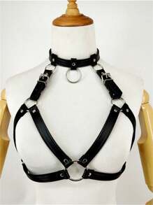 Women Leather Body Chain Sexy Cage Bra, Women Garter Belt Sexy Lingerie And Lingerie Accessories For Halloween