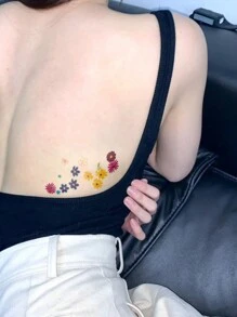 6pcs Colorful Hummingbird & Floral Pattern Temporary Tattoos, Waterproof Body Art Stickers For Men/Women, Daily, Party, Holiday Gift, Finger, Wrist, Shoulder, Neck, Collar Bone