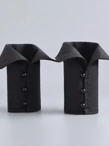 1 Pair Simple White Elegant Pearl Sleeve Cuffs, Suitable For Autumn/Winter Decoration