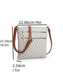 TEPILTE Multi-Zip Pocket Crossbody Bag With Shoulder Bag, Lightweight Travel Bag Women's Retro Shoulder Bag, Daily Mobile Wallet Messenger Bag Envelope Bag, Daily Commute To Work, Shopping, Travel - BR/BG - 查看 2