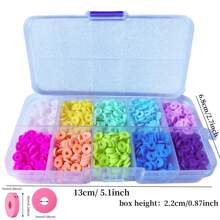 1 Set de herramientas de moda para hacer pulseras con cuentas de arcilla, piezas de cerámica suave, kit de manualidades DIY - Kit de pulsera con cuentas de piedra negra y arcilla polimérica, adecuado para mujeres y adolescentes con estilo universitario, joyería hecha a mano, gran regalo para vacaciones y fiestas