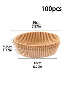50/75/100pcs Round Parchment Paper, Rectangular Oven Cooking/Air Fryer Liners, Suitable For Bread, Potato, Toast, Pizza, Fried Chicken, Fries, Roast Chicken, Egg Tart, Heat-Resistant, Waterproof, Oil-Proof
