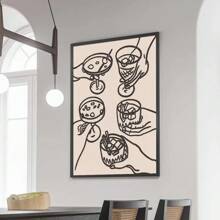 2pcs Retro Bar Cart Wall Art Poster Cheers Quotes Cocktail Art Funky Poster Canvas Print Wall Picture Home Decoration No Frame