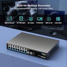 10 Port 2.5Gb Unmanaged Ethernet Switch 8 2.5G Base-T Ports 2 10G SFP+ Ports Fanless Design Plug And Play For NAS PC WiFi6 Router Wireless AP - as pic - View 4