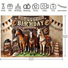 1PC Vintage 3D Horse Pattern Polyester Photography Background Party Banner, Party Supplies, Party Decorations, Suitable For Festivals And Party Decorations Suitable For Various Celebrations, Indoor And Outdoor Decoration Background Cloth, Photography Studio Background Cloth, Reusable, Multi-Function, Multi-Size.