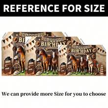 1PC Vintage 3D Horse Pattern Polyester Photography Background Party Banner, Party Supplies, Party Decorations, Suitable For Festivals And Party Decorations Suitable For Various Celebrations, Indoor And Outdoor Decoration Background Cloth, Photography Studio Background Cloth, Reusable, Multi-Function, Multi-Size.