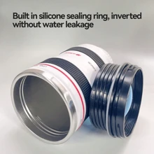 1pc Mini Camera/350ml Lens Shaped Coffee Cup, Suitable For Outdoor Travel, Camping And Back To School Season - Black - View 8