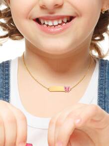 1 stuk schattige en minimalistische roestvrijstalen roze vlinderbloem gouden ketting, sieraden cadeau voor vrouwen, geschikt voor dagelijks gebruik, gepersonaliseerd cadeau voor school, vakantie