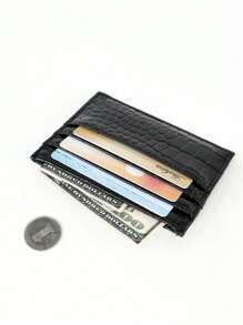 Multi-Slot PU Leather Bank/Credit Card Holder Wallet, Unisex Letter Portable, Multifunction, Versatile, Lightweight, Functional, Friends For Anniversaries, For Christmas, For Holiday/ Vacation, For Outdoors/Outings/Travel/Hiking/Stadium/Sports/Climbing - Multicolor - View 3