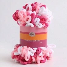 圆形羊毛纱，DIY 甜甜圈耳朵纱，手工编织粗羊毛纱，家居枕头毯围巾纱 - A - 查看 7