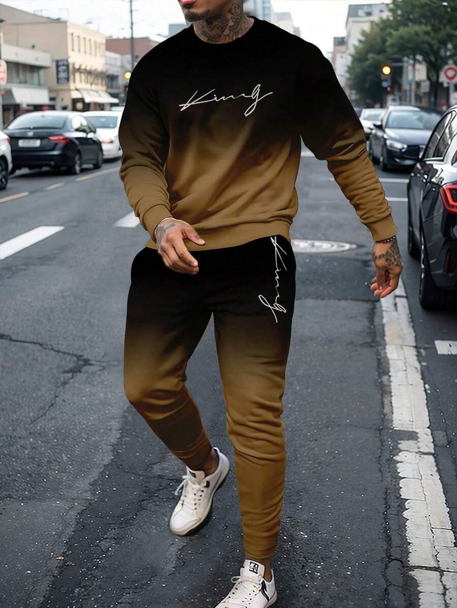 Men’s Trendy 3D Digital Print Casual Set