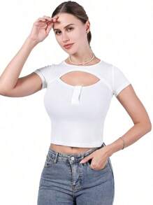 Tops de mujer con pecho abierto - Blanco - Ver 4