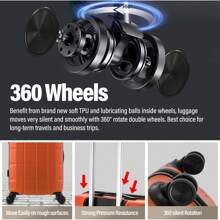 Luggage Medium Suitcase Hold Check In Super Lightweight Durable ABS Hard Shell Suitcase With 4 Dual Spinner Wheels And Built-In TSA Lock (Orange, 65Liter) - Orange - View 3