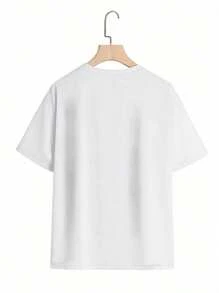 Women's 100% Cotton Virgin Mary & Flower Printed Short Sleeve Casual T-Shirt, Women's Christmas 220g Heavy Cotton T-Shirt (1 PC)