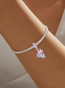 1Pc Fashionable 925 Sterling Silver Butterflies Series Charm Bead Fit For Women Bracelets Bangles DIY Jewelry Making  And Daily Outfit Matching Jewelry Decoration For Girls