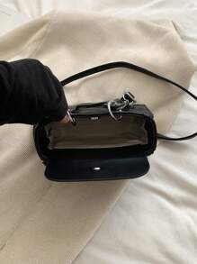 European & American Style Embroidered Chain Strap Handbag With Pearls, Small Crossbody Purse - A - View 12