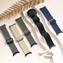 Compatible With Google Pixel Watch 3 41mm/ Pixel Watch 2 / Pixel Watch Band,Elastic Nylon Watch Band,Stretchy Strap Replacement Watch Bands For Women Fits Wrist 5.5 - 8.5 Inches (139mm-220mm) 5-Pack - Black+Starlight+Space Gray+Cactus+Deep Blue - View 4