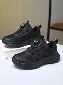 男孩轻便运动鞋，学生跳绳鞋，带透气网眼，旋转扣鞋带，户外运动和休闲鞋。适合所有季节，适合跑步、日常休闲和校园