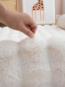 1 件圆形泡泡绒面料毛绒地毯 - 柔软、蓬松、舒适、易于清洁、毛茸茸、温暖、可爱 - 非常适合室内装饰、卧室、客厅、衣帽间、梳妆台、绿色蓬松地毯 - 淺綠色 - 查看 3