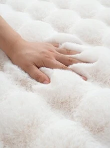 1 件圆形泡泡绒面料毛绒地毯 - 柔软、蓬松、舒适、易于清洁、毛茸茸、温暖、可爱 - 非常适合室内装饰、卧室、客厅、衣帽间、梳妆台、绿色蓬松地毯 - 淺綠色 - 查看 2