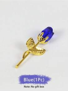 1Pc Crystal Red Rose Gift,Artificial Flower Rose With Silvery Leaves Flower,Unique Gift,For Women On Thanksgiving Day,Wedding,Anniversary,Valentine's Day, Centerpieces,Party/Rama Decor.