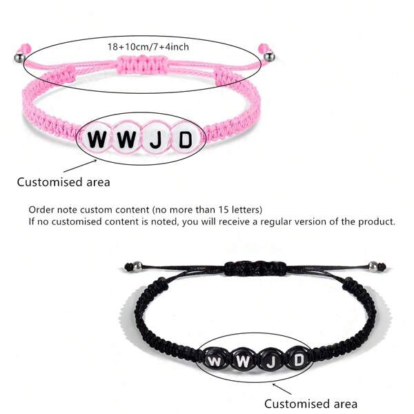 Pulseiras trançadas clássicas, simples e elegantes, feitas à mão em preto/rosa, personalizadas e artesanais para o Dia dos Namorados, aniversário, ano novo, para pais, casais, melhores amigos, pretas, elegantes, coloridas, vintage, simples, unissex, casuais, fofas, personalizadas, únicas, presentes ideais para ele, presentes ideais para ela, namorado, namorada, pai, mãe, família, amigos, para aniversários, para aniversários, para formatura, para baile de formatura, para festa, material escolar, volta às aulas, presente escolar, para escritório, para escola, para sala de aula, para presentes para professores, para universidade, para colegas, para dormitórios, para professores, para meninos e meninas, para adolescentes, alunos do ensino fundamental, alunos do ensino fundamental, alunos do ensino médio, alunos do ensino médio, estudantes universitários, estudantes universitários, calouros, alunos do segundo ano, calouros