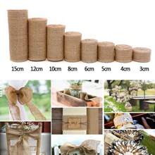 2m/Roll Burlap Jute Linen Ribbon, Handmade Gifts Packaging Christmas Lace, Wedding Party Winter Decoration, DIY Crafts Wrapping Costume Accessories - Khaki - View 11