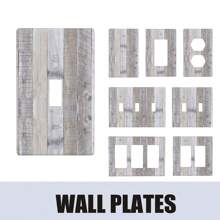 1pc White Gray Wood Wooden Grain Light Switch Plate Wall Plate Cover Decorative Light Switch Cover Wall Plate Cover Switch Cover Wall Plate
