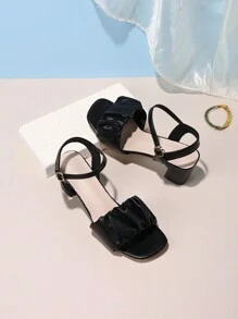 Teenage Prom High Heel Sandals, One-Piece Style, Campus Vibe - Black - View 3