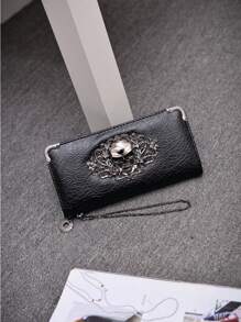 Metal Decor Fashion Modern Business For Women White-Collar Workers For Gift For Gift Holiday Penztarca Black Wallets Decorations Teacher Gifts Gift For Girlfriend Women Gifts Novelty Gifts Gift For Boyfriend Husband Gifts Uncle Gifts Gifts For Brothers Man Gift Ideals Present Goth Wallet Halloween Wallet Purse Wallet For Men Long Wallet Wristlet Wallet