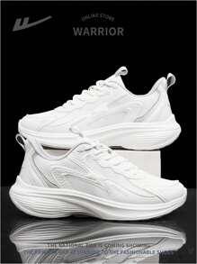 WARRIOR 1 Pair Men's Front Lace-Up Mesh Running Shoes, Personalized Versatile Lightweight Shock Absorbing Non-Slip Soft Bottom Comfortable Low-Top Outdoor Casual Sport Sneakers