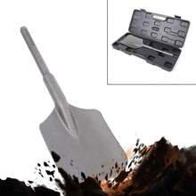 "Five-Pit Long Handle Large Square Electric Pickaxe Head - Large Square Electric Pickaxe Chisel For Concrete Digging, Large Flat Shovel For Digging" - Silver - View 5