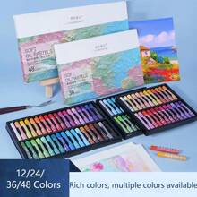 12/24/36/48 Colors Vibrant Oil Paint Sticks Set - Luxurious Colors, Smooth Blending, Ideal For Art And Sketching, Perfect Gift For Students And Teens Creative Expression, Great For Painting And Sketching - Suitable For Beginners, Students And Teachers