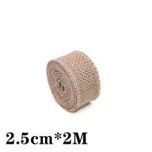 2m/Roll Burlap Jute Linen Ribbon, Handmade Gifts Packaging Christmas Lace, Wedding Party Winter Decoration, DIY Crafts Wrapping Costume Accessories - Khaki - View 16