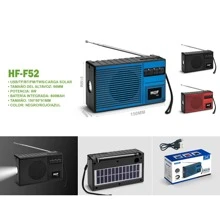 Bocina Radio Portátil Con Linterna Bluetooth Usb Fm Solar - Burdeos - Ver 2