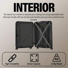 Luggage Medium Suitcase Hold Check In Super Lightweight Durable ABS Hard Shell Suitcase With 4 Dual Spinner Wheels And Built-In TSA Lock (Orange, 65Liter) - Orange - View 6