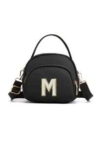 1pc 新款时尚韩版包包单肩斜跨零钱手机包手提包DIY A-Z字母多功能可装钥匙、纸巾、口红、香水、手机充电宝多层斜跨包立体包适合秋冬季日常使用适合中学生、高中生和大学生购物、旅游、户外休闲。情人节礼物。送给她的礼物。 - 黑包+白色5.5 - 查看 29