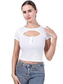 Tops de mujer con pecho abierto - Blanco - Ver 6