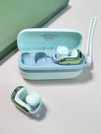 ASUS 华硕夹式无线耳机，超轻运动耳塞，内置麦克风，非常适合通勤/旅行，佩戴舒适，电池寿命长，配有挂绳