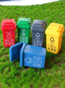 1:12 Dollhouse Mini Trash Can, Miniature Sorting Bin, Realistic Garbage Sanitation Bucket, Trash Can Model, Pocket Realistic Trash Can, Micro Scene Model Accessories, OB11 Model Photography Props, Play House Mini Realistic Openable Trash Can, Mini Trash Sorting Bin, Doll House Toy Recognition Toy, Outdoor Scene Matching Static Display Props - Multicolor - View 12