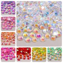 10000/5000 Pcs Bulk Pack 2-4mm Resin Non-Hotfix Rhinestone Loose Flat Bottom Plastic Crystal DIY Sparkly Strass Stones, Diamond Art Supplies