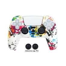 DATA FROG Camo Protective Skin Cover For Playstation 5 Silicone Case Grip Compatible With PS5 Controller Accessories - Shape - View 3