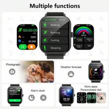 1pc Unisex Silicone Sports Smart Watch, Calling, Step Counting, Calorie, Distance Tracking, Multi-Sport Modes, Alarm, Call & Message Reminder, 2.01" Full-Touch HD Display, Compatible With Android & IOS