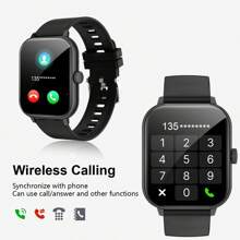 1pc Unisex Silicone Sports Smart Watch, Calling, Step Counting, Calorie, Distance Tracking, Multi-Sport Modes, Alarm, Call & Message Reminder, 2.01" Full-Touch HD Display, Compatible With Android & IOS