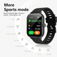 1pc Unisex Silicone Sports Smart Watch, Calling, Step Counting, Calorie, Distance Tracking, Multi-Sport Modes, Alarm, Call & Message Reminder, 2.01" Full-Touch HD Display, Compatible With Android & IOS