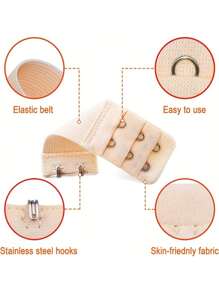 6 Packs Women's Bra Extenders, Elastic Adjustable Bra Strap Extension, Soft Undergarment Accessories, Assorted Colors, Comfort Fit - Multicolor - View 3