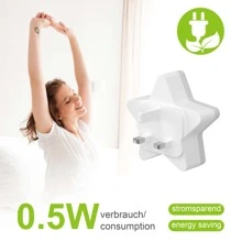 Lámpara de luz nocturna LED infantil con sensor inteligente de anochecer a amanecer, luz de luna/estrella de 0.5W, enchufe de luz nocturna suave de color blanco cálido para pasillo, dormitorio, habitación infantil, cocina, escalera